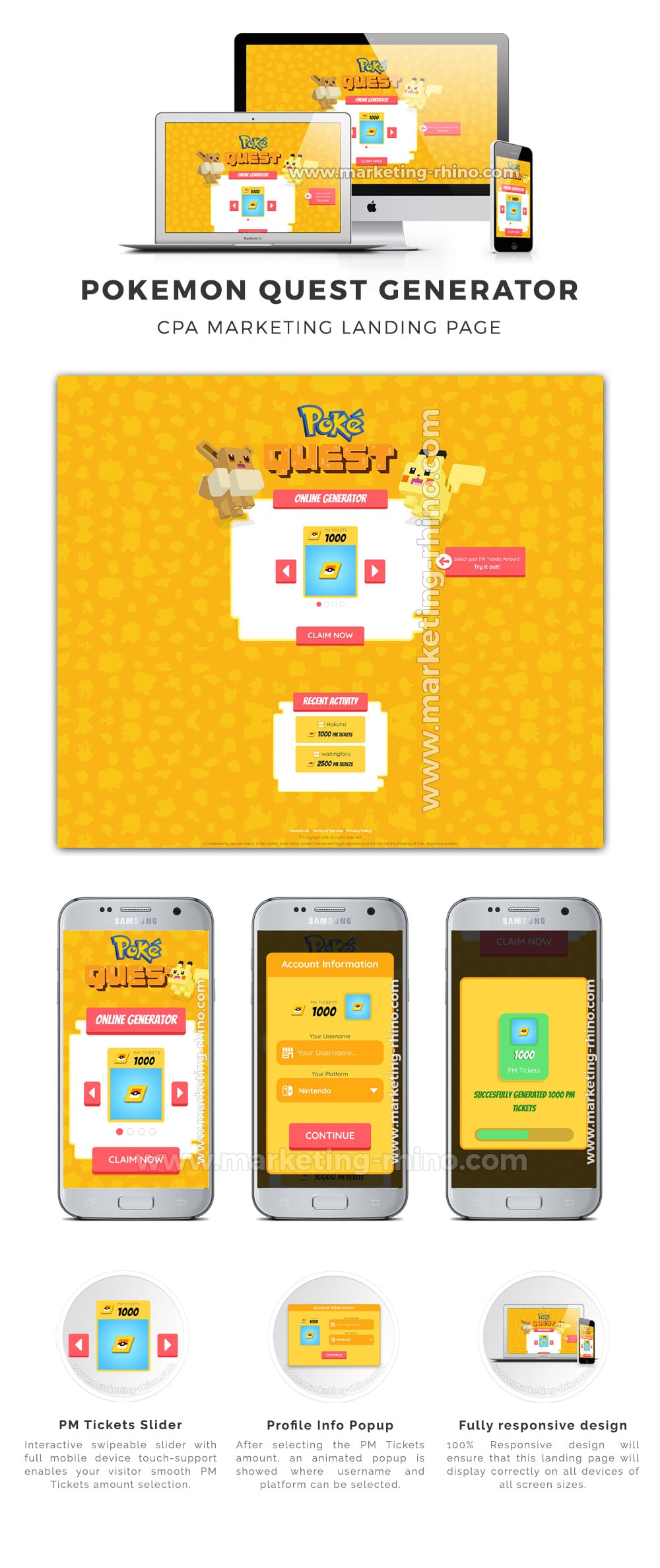 image cpaelites marketing rhino pokemon quest - ig followers generator cpa marketing landing page by marketing rhino com