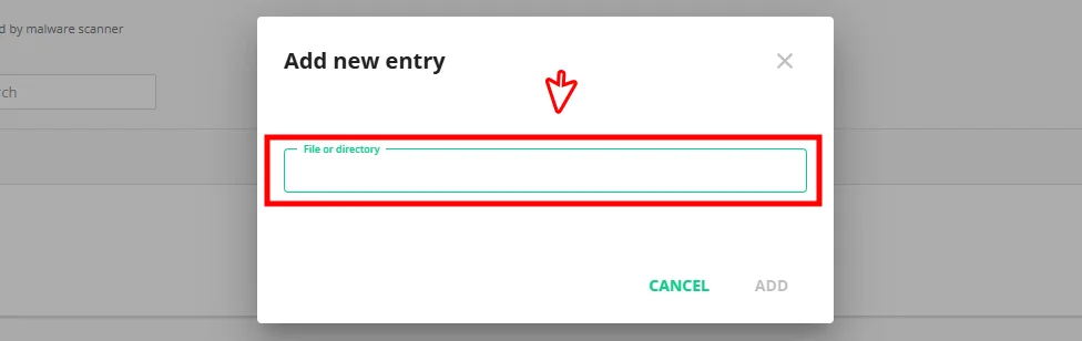 ImunifyAV - Enter folder path