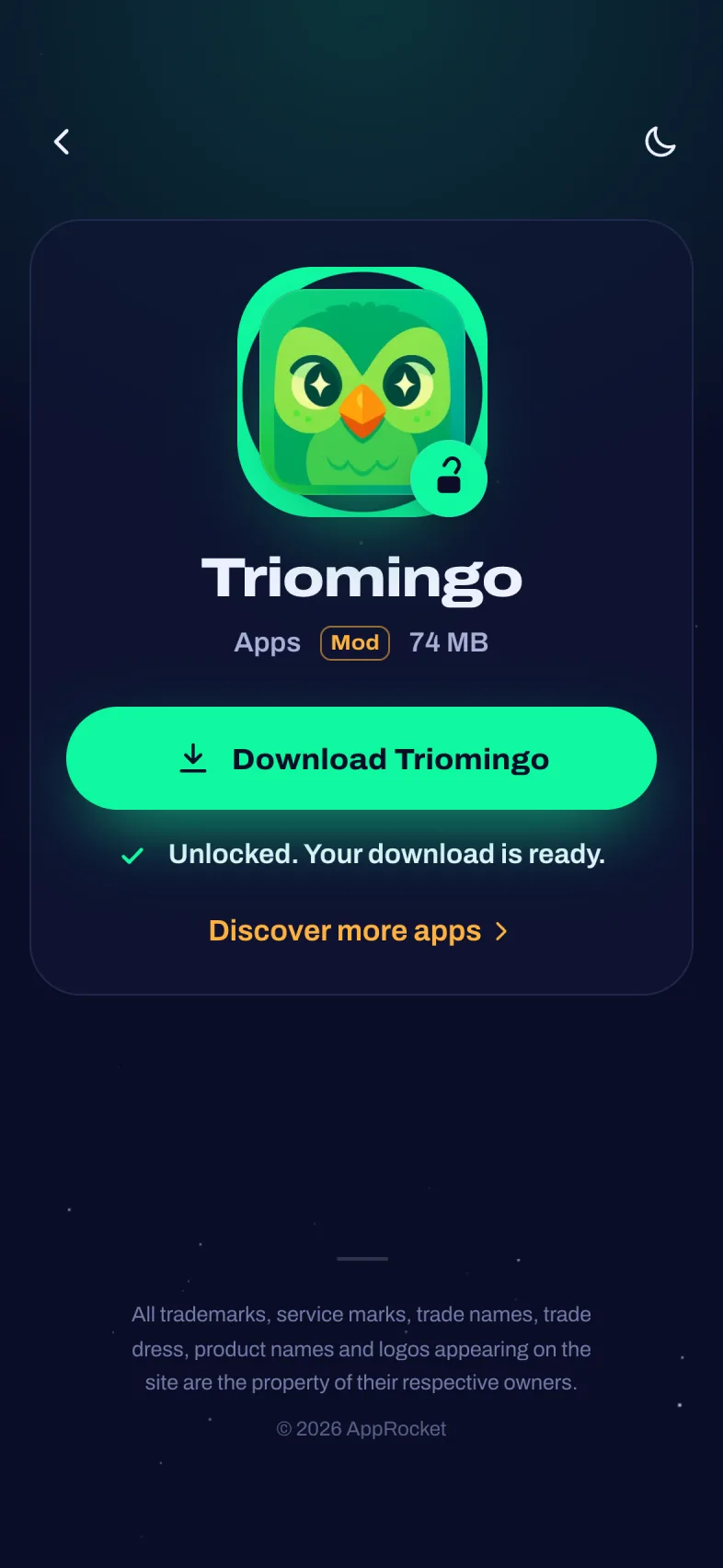 Download unlocked after completing an offer