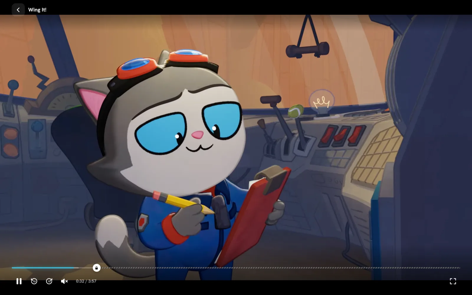 StreamRocket video player with the lock pin on the timeline