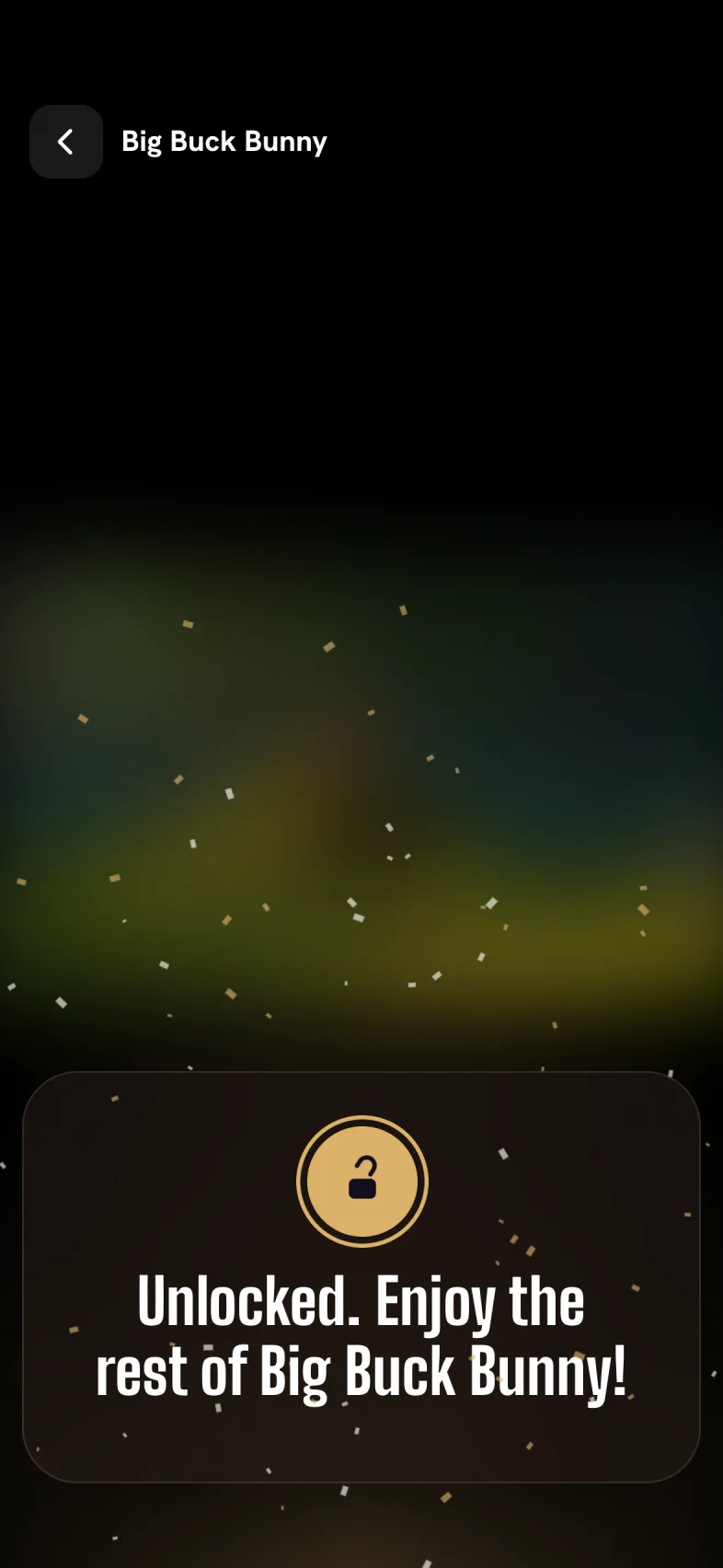 Video unlocked after completing an offer