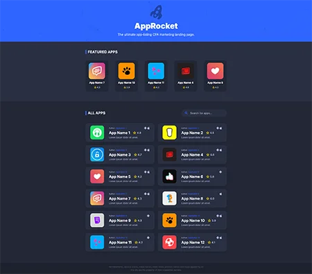 AppRocket – CPA Marketing Landing Page